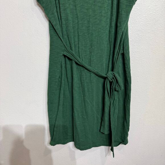 J. Crew Green Short Sleeve Tie Waist T Shirt Dress Sz M - Picture 4 of 11
